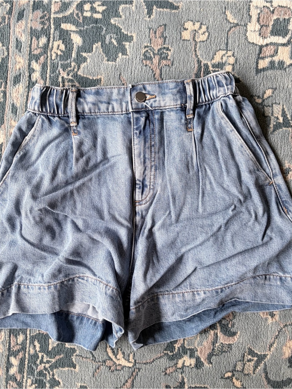 Country Road Light Blue High-Waist Denim Shorts